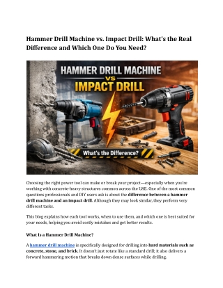 Hammer Drill Machine vs Impact Drill_ What’s the Real Difference