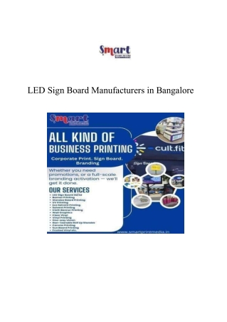 LED Sign Board Manufacturers in Bangalore