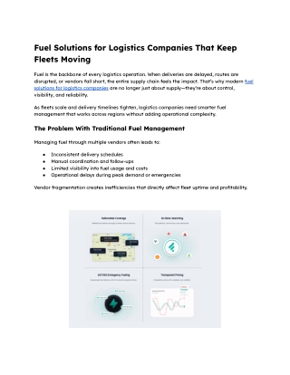 Fuel Solutions for Logistics Companies That Keep Fleets Moving
