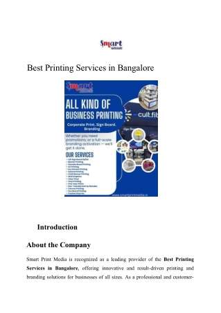 Best Printing Services in Bangalore