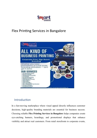 Flex Printing Services in Bangalore