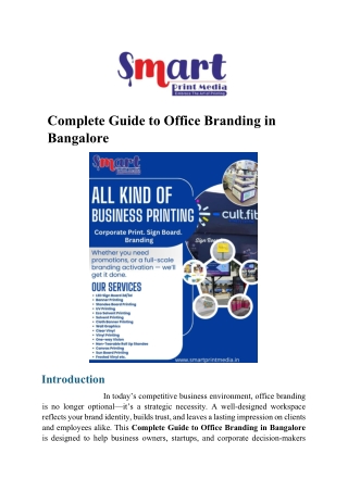 Complete Guide to Office Branding in Bangalore