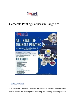 Corporate Printing Services in Bangalore