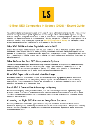 10 Best SEO Companies in Sydney (2026) – Expert Guide