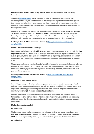 Beta-Mannanase Market Research Report Analysis 2033
