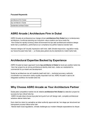 ASRO Arcade _ Architecture Firm in Dubai