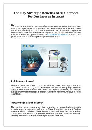 The Key Strategic Benefits of AI Chatbots for Businesses in 2026