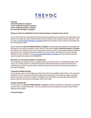 luxury residential projects in gurgaon