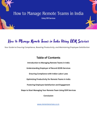 Workforce Management in India for Foreign Businesses: EOR Best Practices