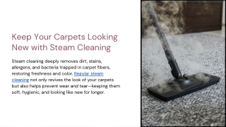 Keep Your Carpets Looking New with Steam Cleaning
