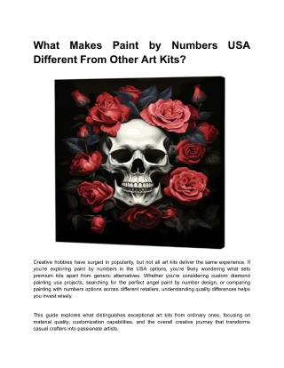 What Makes Paint by Numbers USA Different From Other Art Kits?