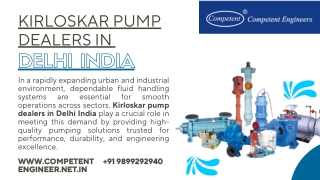 Reliable Industrial and Commercial Solutions with Kirloskar Pump Dealers in Delhi India