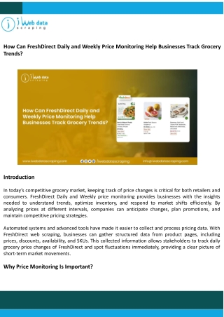 FreshDirect Daily and Weekly Price Monitoring for Grocery Trends