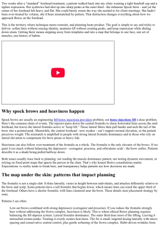 Customizing Forehead Botox: Preventing Spock Brows and Heaviness