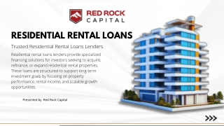 Apply Now Residential rental loans lenders USA | Red Rock Capital