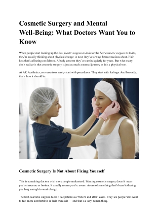 Cosmetic Surgery and Mental Well-Being_ What Doctors Want You to Know