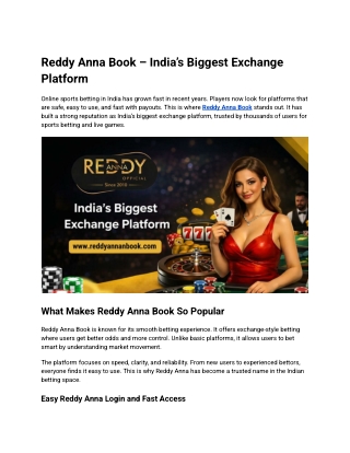 Reddy Anna Book – India’s Biggest Exchange Platform