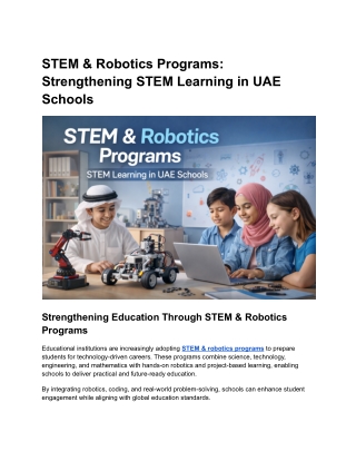 STEM & Robotics Programs_ Strengthening STEM Learning in UAE Schools