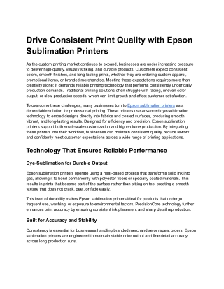 Epson Sublimation Printers