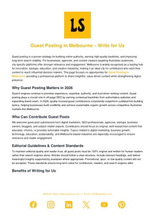 Guest Posting in Melbourne – Write for Us