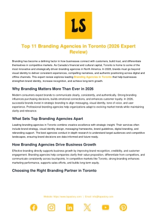 Top 11 Branding Agencies in Toronto (2026 Expert Review)