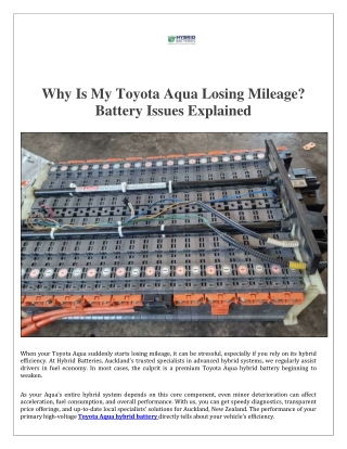 Toyota Aqua hybrid battery