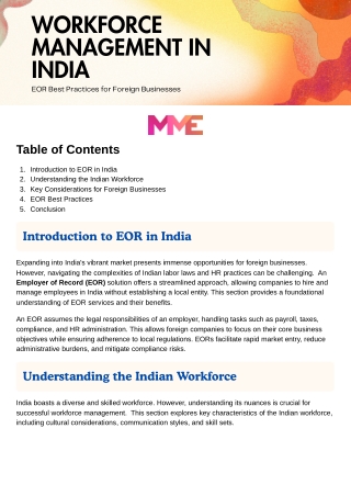 Mrc-Workforce Management in India