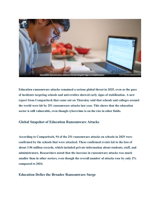 Education Ransomware Attacks Persist Despite Signs of Stabilisation