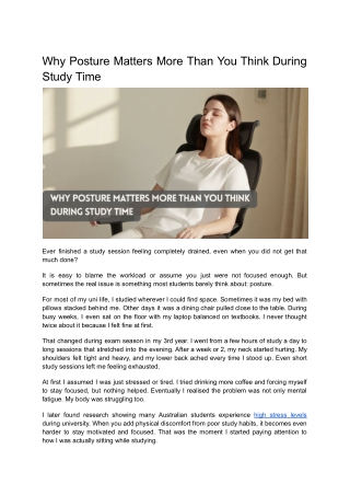Why Posture Matters More Than You Think During Study Time