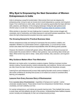 Why Byst Is Empowering the Next Generation of Women Entrepreneurs in India