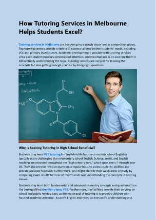 How Tutoring Services in Melbourne Helps Students Excel