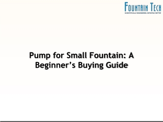 Pump for Small Fountain A Beginners Buying Guide
