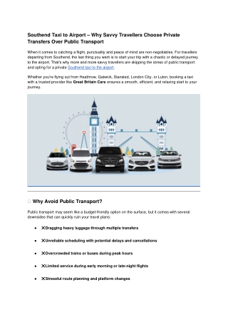 Southend Taxi to Airport – Quick, Safe & Stress-Free Journeys
