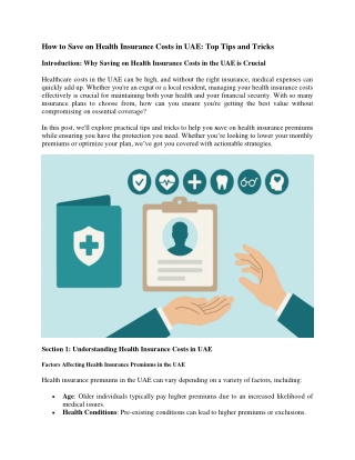 How to Save on Health Insurance Costs in UAE Top Tips and Tricks