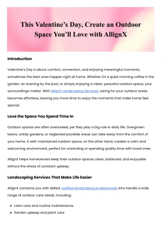 This Valentine’s Day, Create an Outdoor Space You’ll Love with AllignX