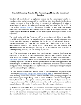 Mindful Morning Rituals_ The Psychological Edge of a Consistent Routine
