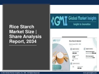 Rice Starch Market Size | Share Analysis Report, 2034