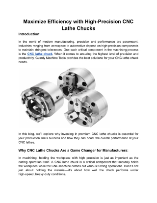 cnc lathe chuck | Guindy machine tools