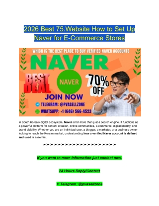 2026 Best 75.Website How to Set Up Naver for E-Commerce Stores