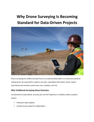 Why Drone Surveying Is Becoming Standard for Data