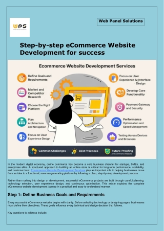 Ecommerce Website Development Services  - Web Panel Solutions