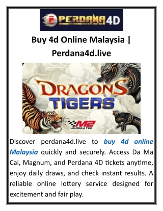 Buy 4d Online Malaysia Perdana4d.live