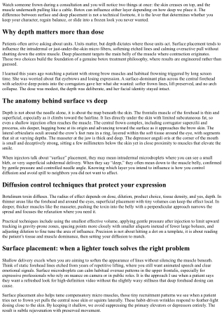 Botox Injection Depth Explained: Surface vs Deep Placement