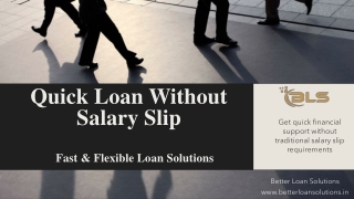 Quick Loan Without Salary Slip