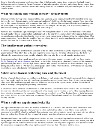 Injectable Anti-Wrinkle Therapy: Results You Can See