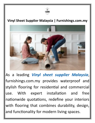 Vinyl Sheet Supplier MalaysiaFurnishings.com.my