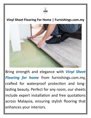 Vinyl Sheet Flooring For HomeFurnishings.com.my