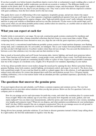 Mobile Restrooms Rental Near Me: Contrasting Regional Service Providers