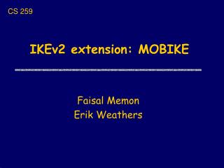 IKEv2 extension: MOBIKE