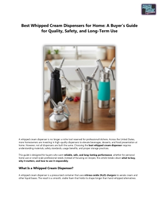 Best Whipped Cream Dispensers for Home